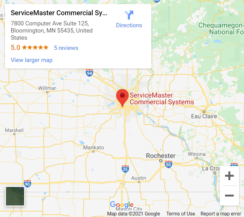 ServiceMaster Commercial System google map image